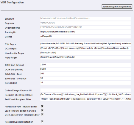VEM2011 Configuration Page